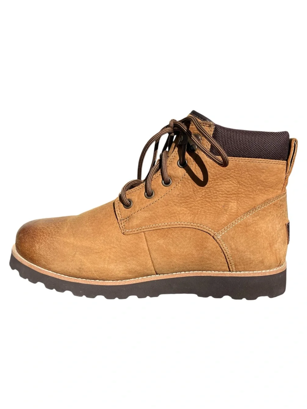 UGG Seton TL Boots Mens Chukka Lace Fleece Shearling Tan Leather Chestnut 9.5